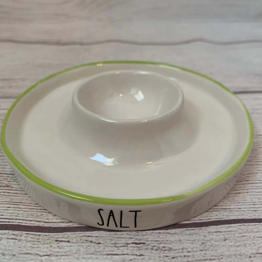 Rae Dunn Margarita SALT and Lime Ceramic Holder Artisan Collection by Magenta